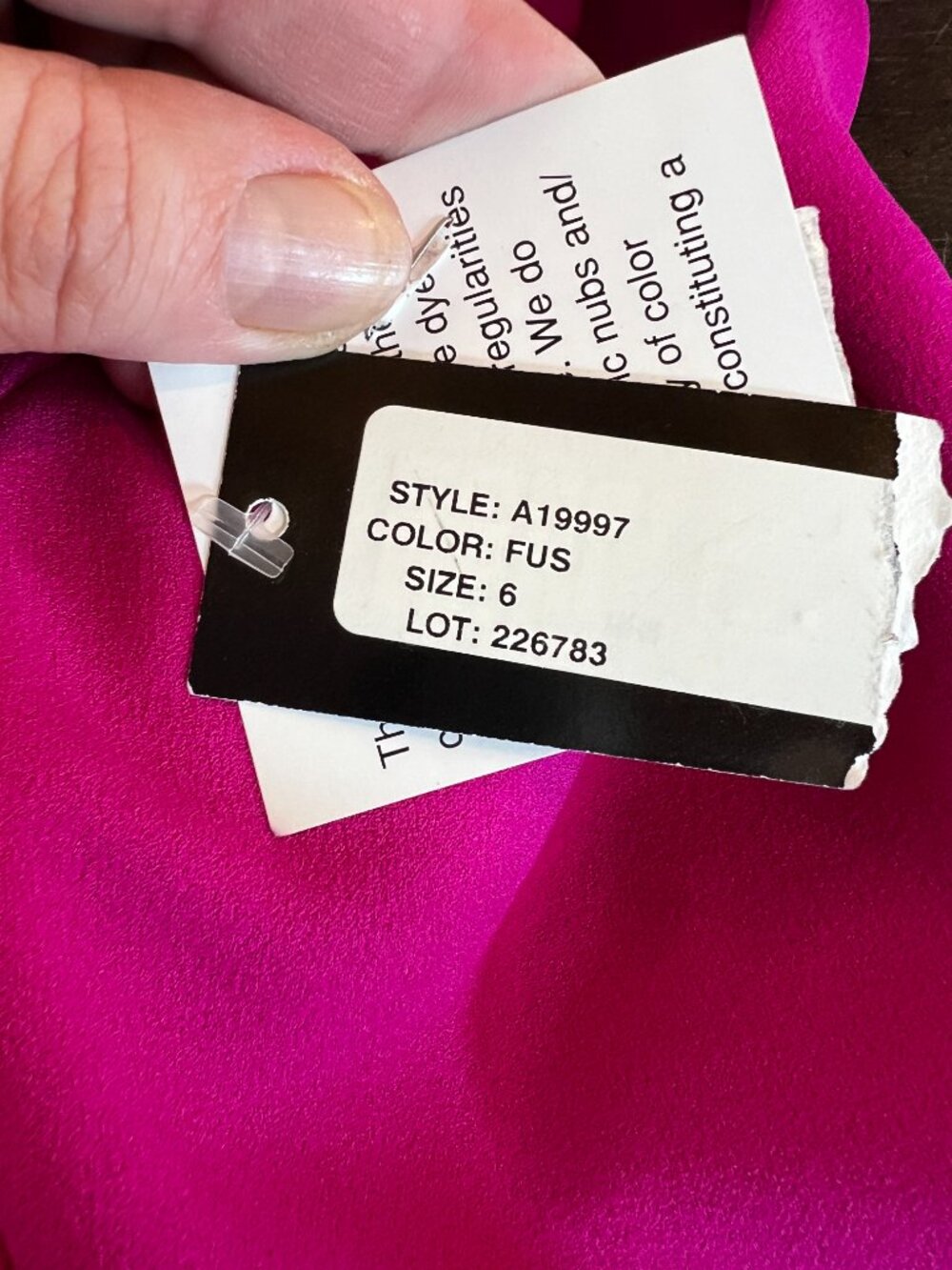 NWT Betsy & Adam One-Shoulder Fuchsia Mermaid Gown | Size 6 - Picture 6 of 6